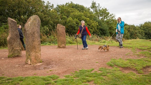 Visitors by the Four Stones at Clent Hills, Worcestershire
